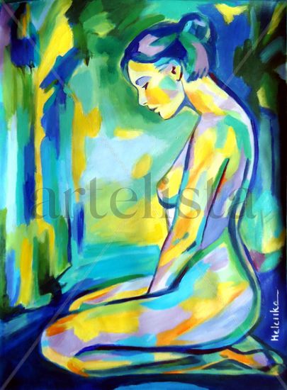 Gilded glow Acrylic Canvas Nude Paintings