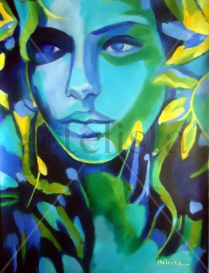 Lady Blue Acrylic Canvas Portrait