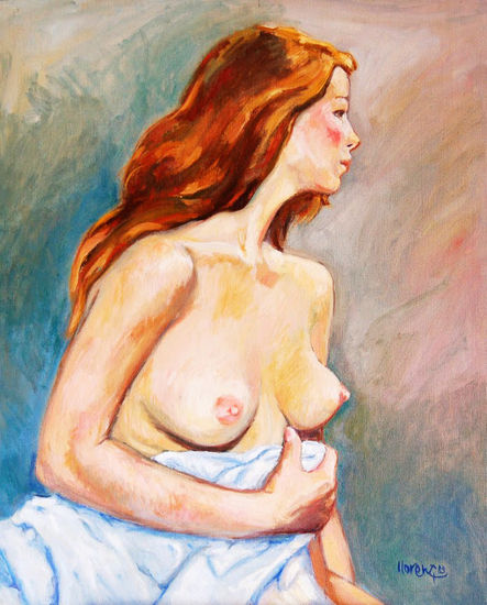 Modelo posando 2 Oil Canvas Nude Paintings