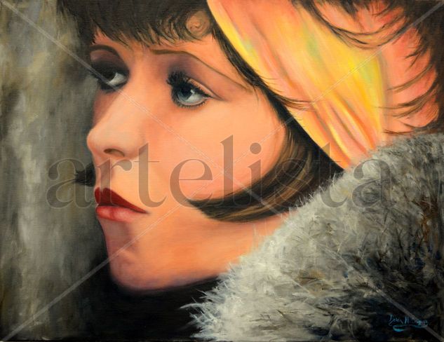 Clara Bow, It girl. Oil Canvas Portrait