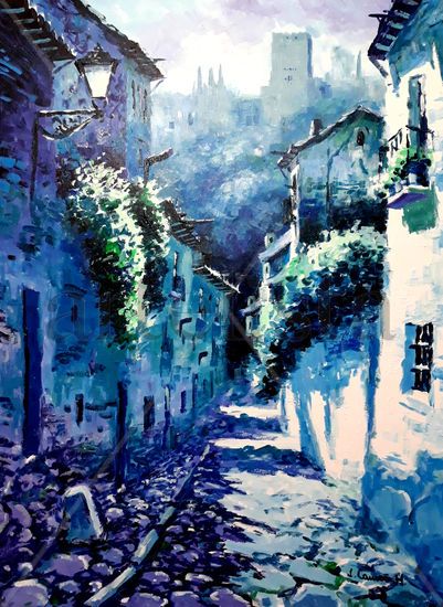 Calle Tipica de Granada Acrylic Canvas Landscaping