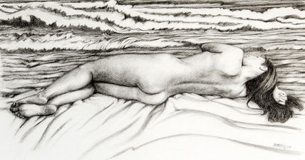 Mujer y olas