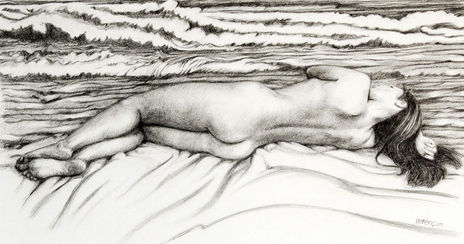 Mujer y olas