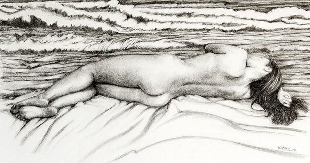 Mujer y olas
