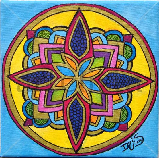 Mandala azul Acrylic Canvas Others