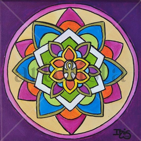 Mandala cruz  de la vida Acrílico Lienzo Otros