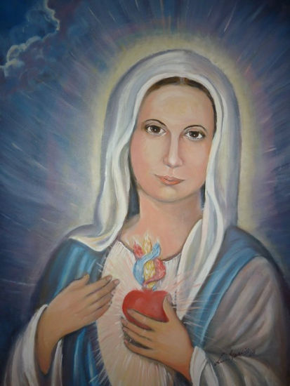 La Virgen del Perdón Oil Canvas Figure Painting