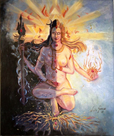 El Dios Hindu Shiva Óleo Lienzo Desnudos