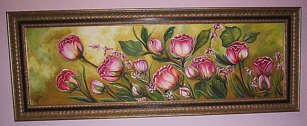 ROSAS SILVESTRES Oil Canvas Floral Painting