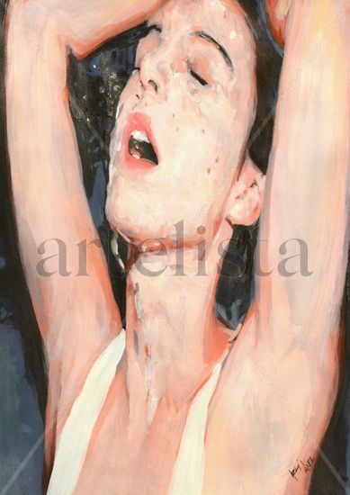 En la ducha Oil Card Nude Paintings