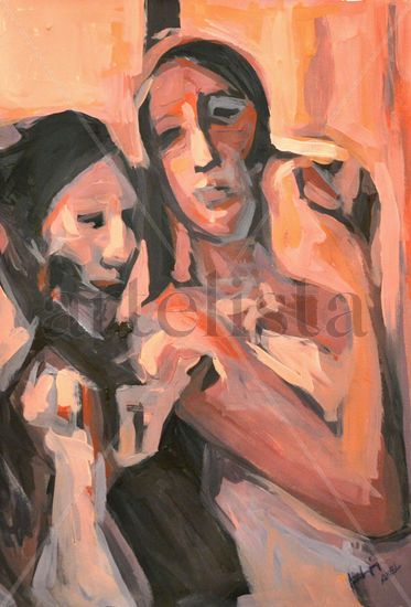 camerino Oil Card Figure Painting