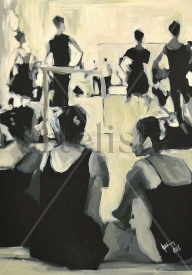 clases de ballet Oil Card Figure Painting