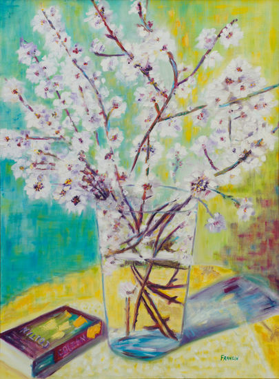 Bodegón de almendro en flor Oil Canvas Still Life Paintings