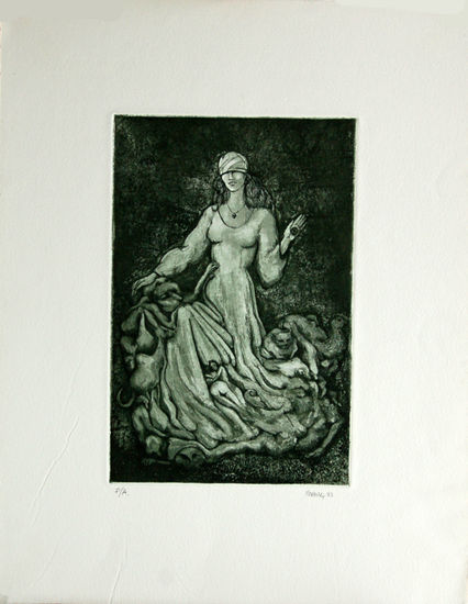 La dama del caos Aquatint