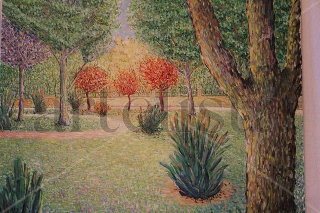 Los tres ciruelos Oil Canvas Landscaping