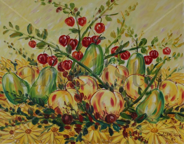 Sobre un lecho de dorinicum Oil Canvas Floral Painting