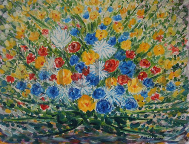 Centro de flores Oil Canvas Floral Painting