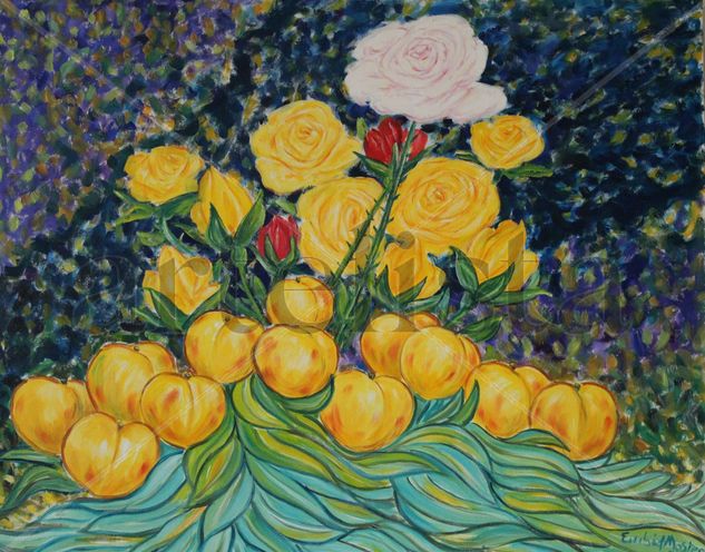 La rosa blanca Oil Canvas Floral Painting