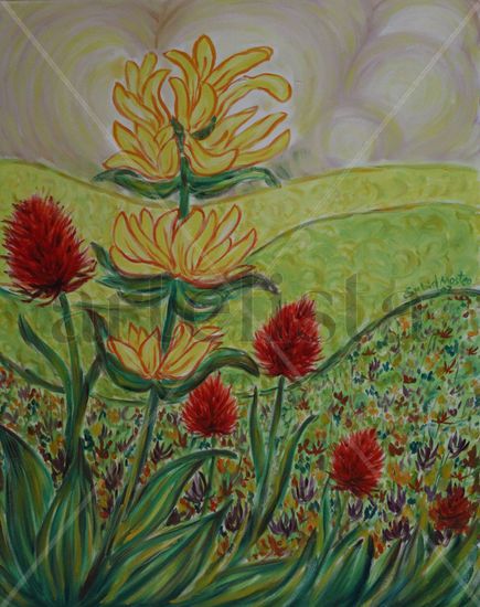 En los valles Oil Canvas Floral Painting