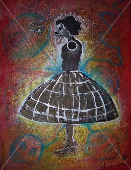 Bailarina Mixed media Canvas Figure Painting