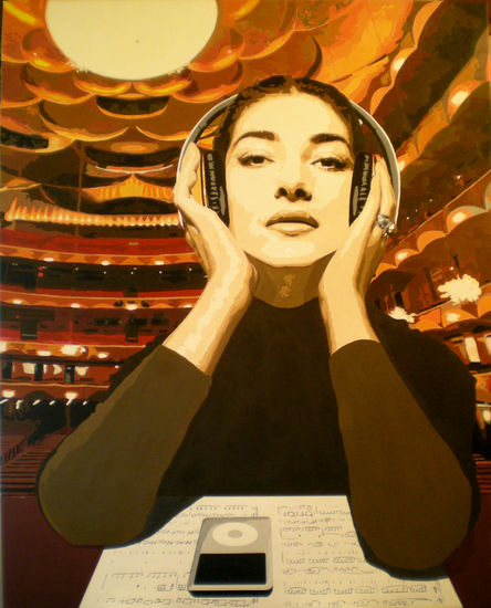 "Ensayo para el debut neoyorquino (Maria Callas, octubre 1956)" Acrílico Lienzo Retrato