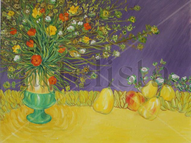 Silvestre y cultivado Oil Canvas Floral Painting