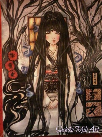 Yuki Onna (Mujer de las Nieves) Mixed Media