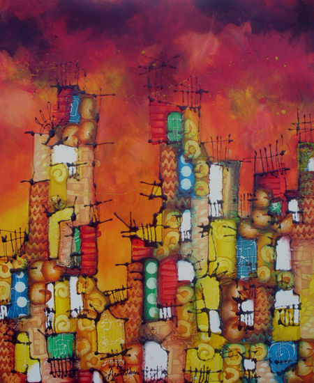 Rojo de Ciudad Mixed media Canvas Others