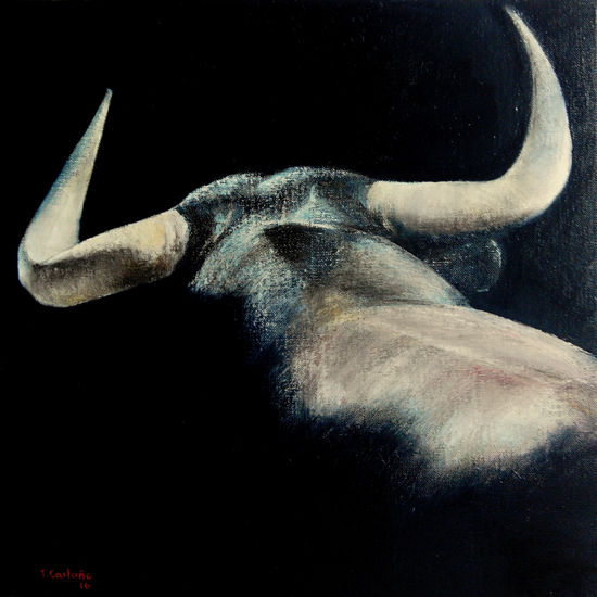 Toro bravo visto desde arriba Oil Canvas Figure Painting