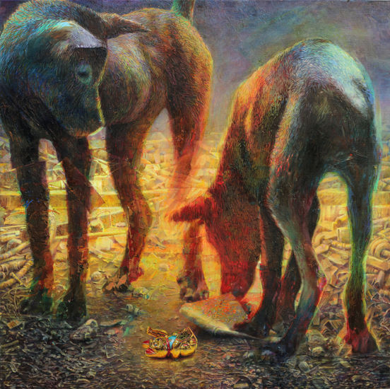 Looking for Luck Oil Canvas Animals