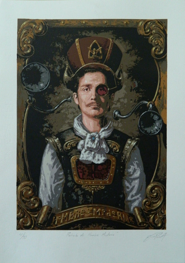 retrato de Hombre Moderno Serigrafía