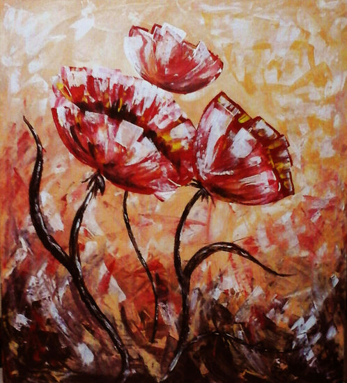 Flores Acrylic Canvas Floral Painting