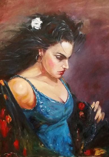 Gitana Oil Canvas Portrait