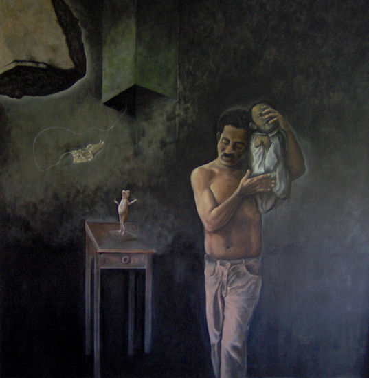 La rana de San Cristóbal Oil Canvas Figure Painting