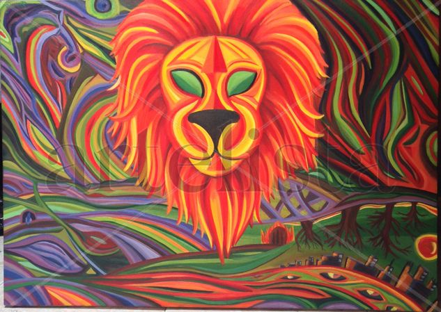 EL LEON EN LA LOCURA Oil Canvas Animals