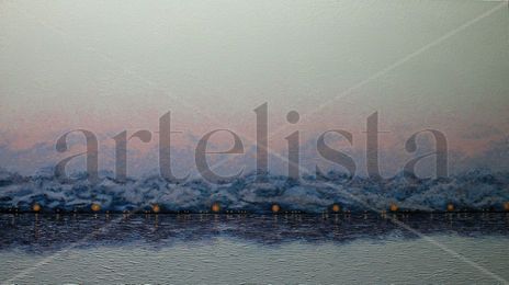 Luces, neblina y lago