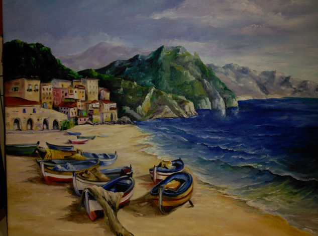 La Playa Oil Canvas Marine Painting