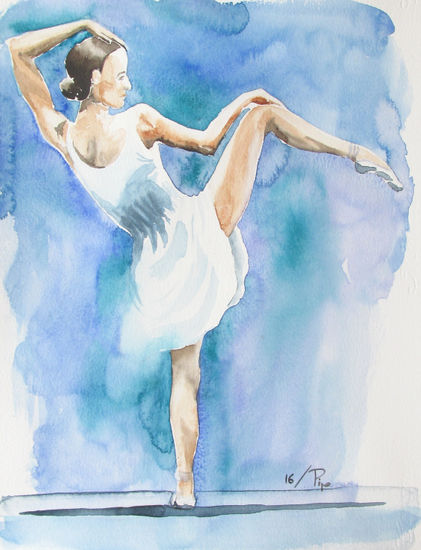 bailarina clasica Acuarela Papel Figura