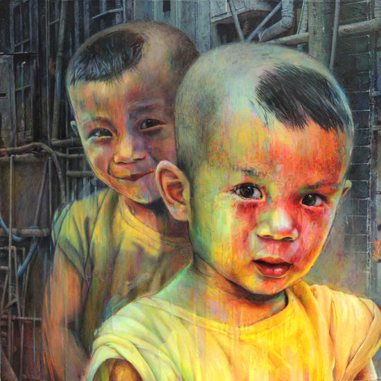 Shenzhen's Little Beings Oil Canvas Portrait