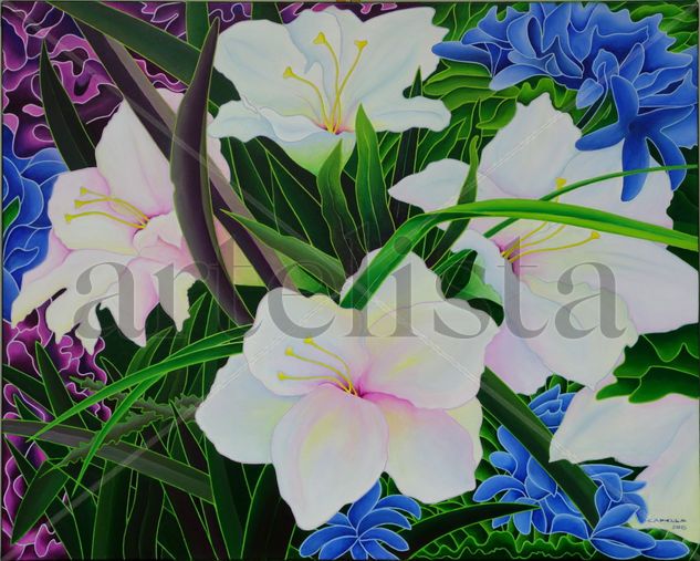 Tiempo de Primavera Acrylic Canvas Floral Painting