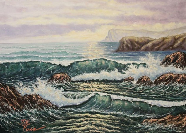 Puesta de Sol IV Oil Canvas Marine Painting