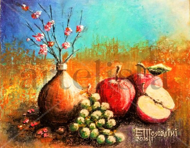 Terracota y frutas Oil Canvas Still Life Paintings