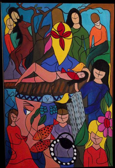 Un paisaje inconsciente Media Mixta Tabla Figura