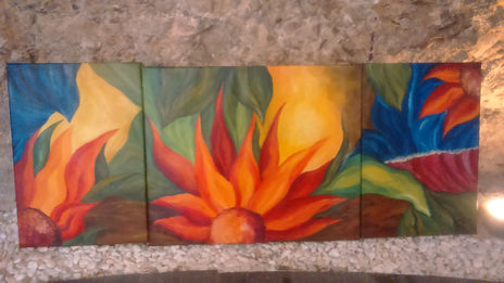 Triptico floral...