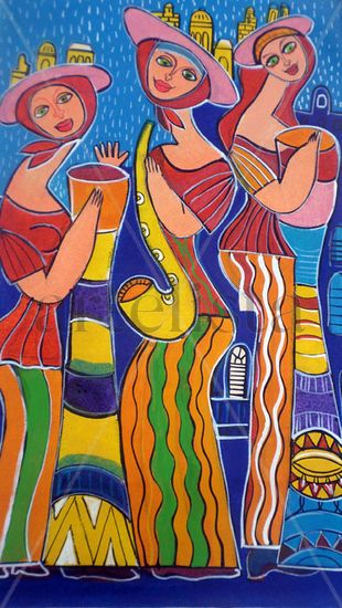 Color y ritmo,acrilico,100x60cm. Acrylic Canvas Figure Painting