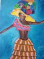 Bailarina de Bahamas Acrylic Canvas Portrait