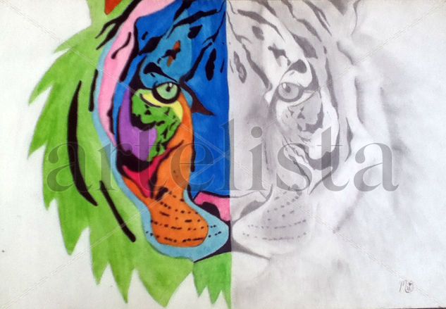 Las dos caras de un tigre Watercolour Card Animals