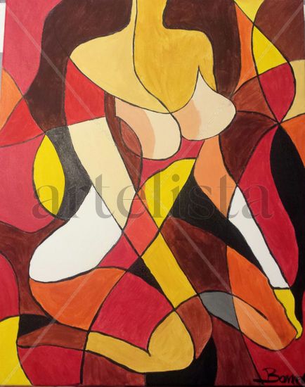 mujer meditando desnuda Acrylic Canvas Nude Paintings