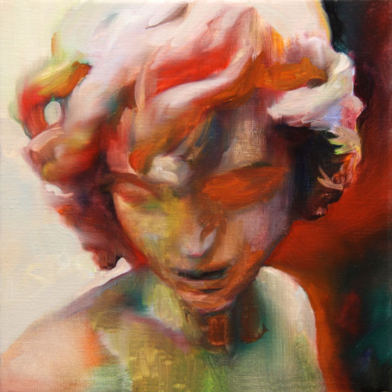 Mix in the red Oil Canvas Portrait