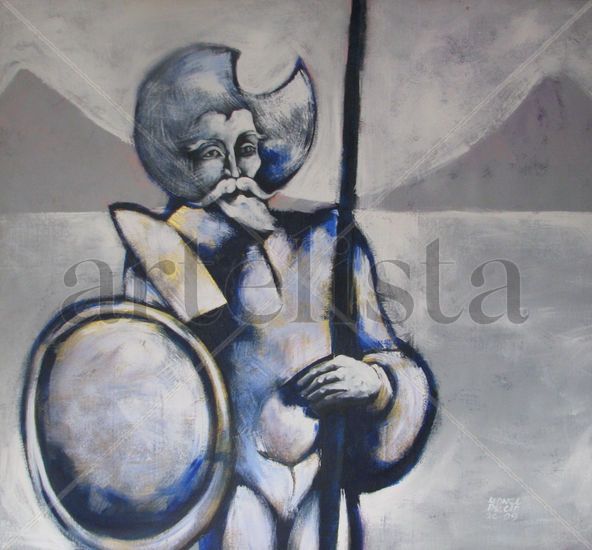 Don Quijote en Guatemala Oil Canvas Figure Painting